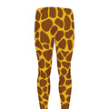 Yellow Brown Giraffe Pattern Print Men's Leggings