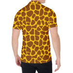 Yellow Brown Giraffe Pattern Print Men's Shirt