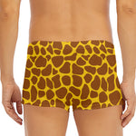 Yellow Brown Giraffe Pattern Print Men's Short Boxer Briefs