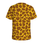 Yellow Brown Giraffe Pattern Print Men's Sports T-Shirt
