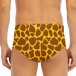 Yellow Brown Giraffe Pattern Print Men's Triangle Swim Briefs