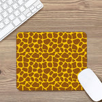 Yellow Brown Giraffe Pattern Print Mouse Pad