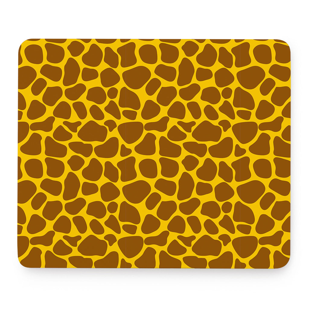 Yellow Brown Giraffe Pattern Print Mouse Pad