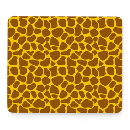 Yellow Brown Giraffe Pattern Print Mouse Pad