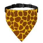 Yellow Brown Giraffe Pattern Print Over The Collar Dog Bandana