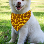 Yellow Brown Giraffe Pattern Print Over The Collar Dog Bandana