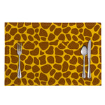 Yellow Brown Giraffe Pattern Print Placemat