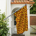 Yellow Brown Giraffe Pattern Print Polyester Flag