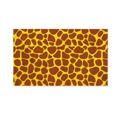 Yellow Brown Giraffe Pattern Print Polyester Flag