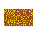 Yellow Brown Giraffe Pattern Print Polyester Flag