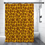Yellow Brown Giraffe Pattern Print Premium Shower Curtain