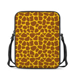 Yellow Brown Giraffe Pattern Print Rectangular Crossbody Bag