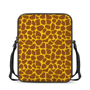 Yellow Brown Giraffe Pattern Print Rectangular Crossbody Bag