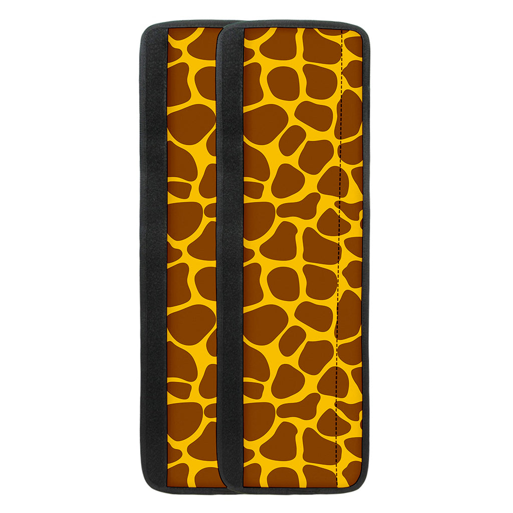 Yellow Brown Giraffe Pattern Print Refrigerator Handle Covers