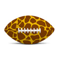 Yellow Brown Giraffe Pattern Print Rugby Ball