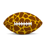 Yellow Brown Giraffe Pattern Print Rugby Ball