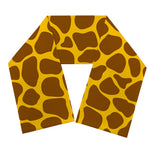 Yellow Brown Giraffe Pattern Print Scarf