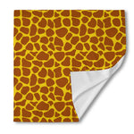 Yellow Brown Giraffe Pattern Print Silk Bandana