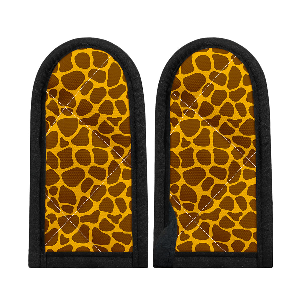 Yellow Brown Giraffe Pattern Print Skillet Handle Cover