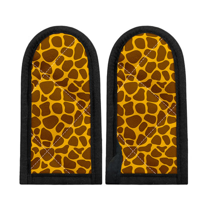 Yellow Brown Giraffe Pattern Print Skillet Handle Cover