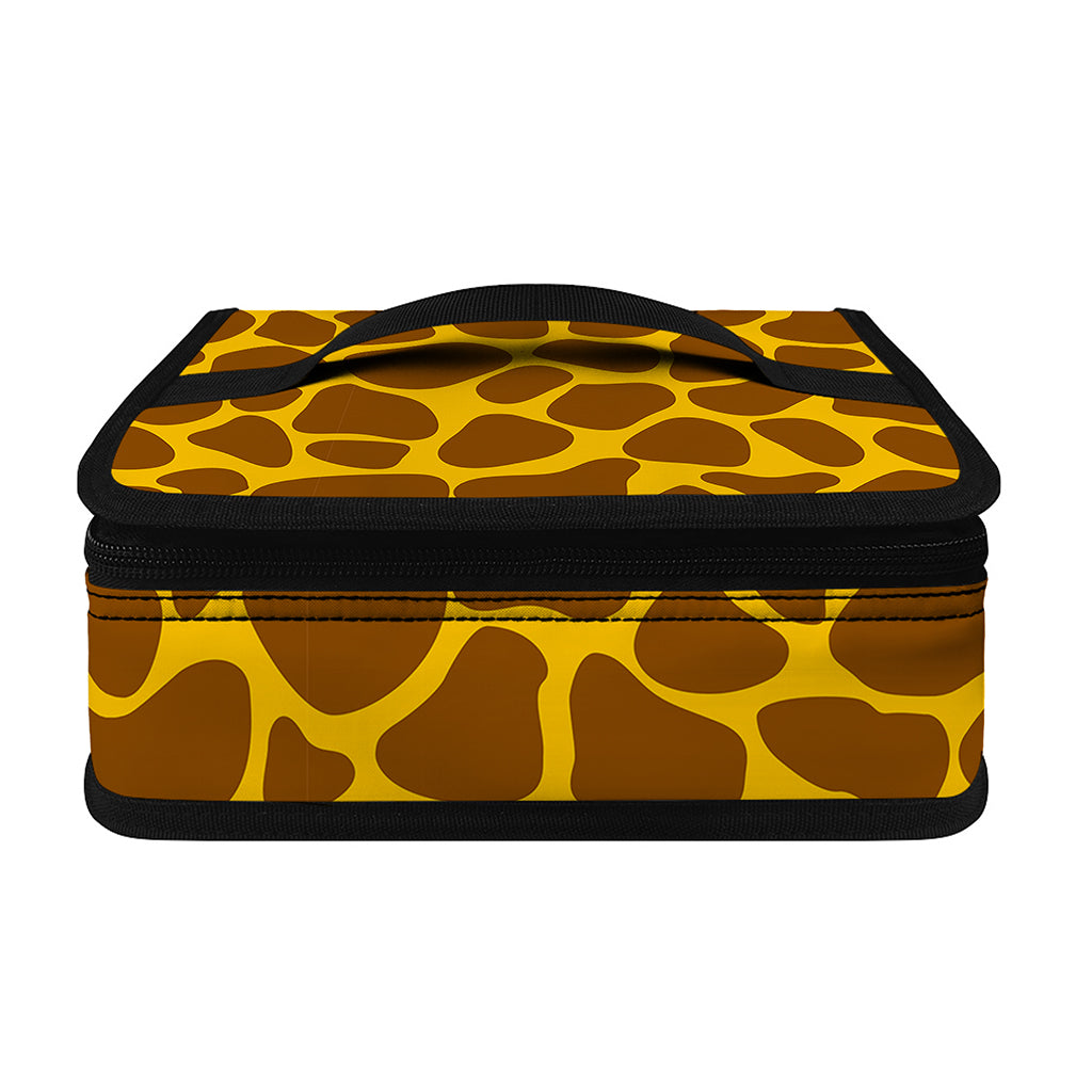 Yellow Brown Giraffe Pattern Print Small Lunch Bag