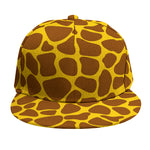 Yellow Brown Giraffe Pattern Print Snapback Cap
