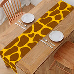 Yellow Brown Giraffe Pattern Print Table Runner