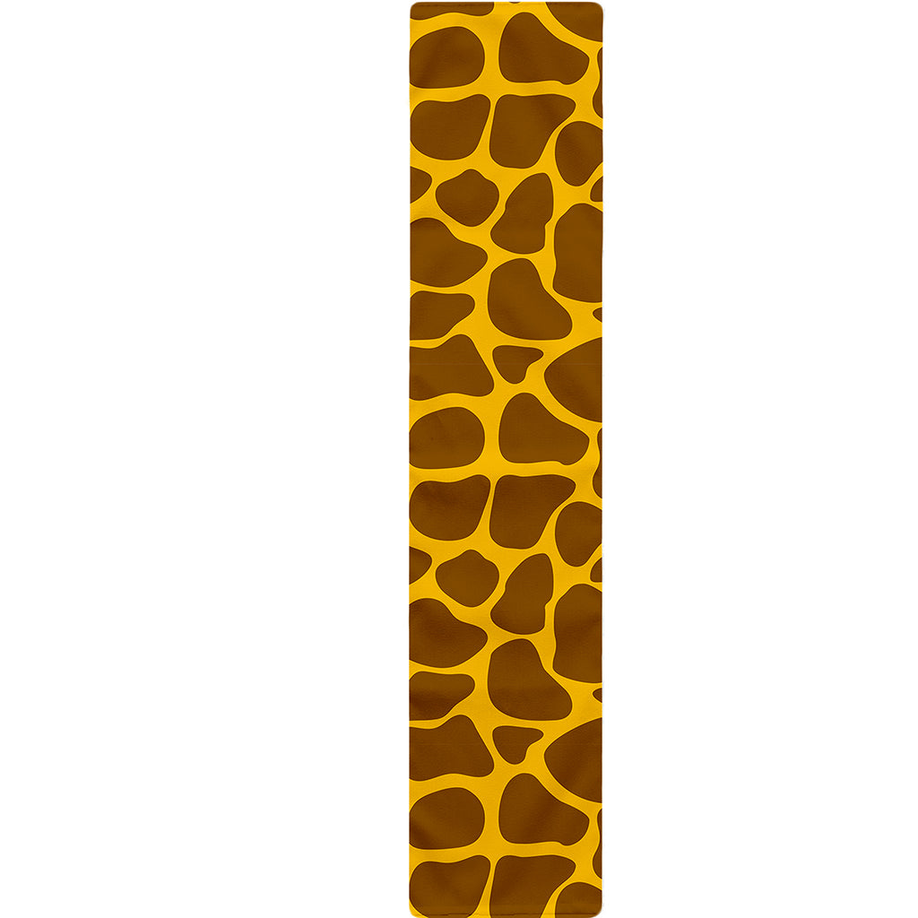Yellow Brown Giraffe Pattern Print Table Runner