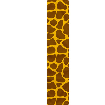 Yellow Brown Giraffe Pattern Print Table Runner