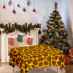 Yellow Brown Giraffe Pattern Print Tablecloth