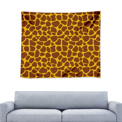 Yellow Brown Giraffe Pattern Print Tapestry