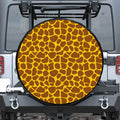 Yellow Brown Giraffe Pattern Print Tire Cover