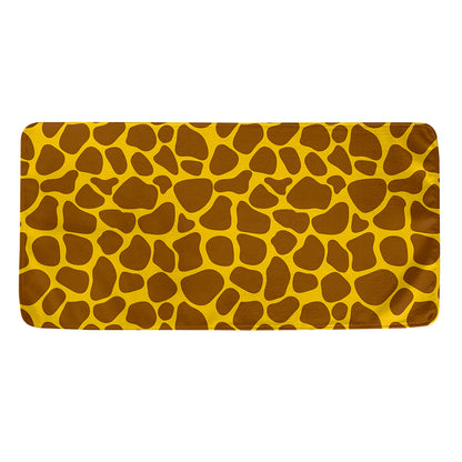 Yellow Brown Giraffe Pattern Print Towel