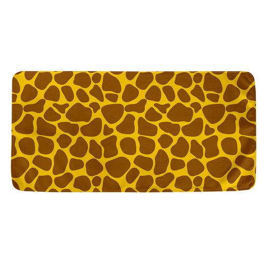 Yellow Brown Giraffe Pattern Print Towel