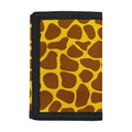 Yellow Brown Giraffe Pattern Print Trifold Wallet