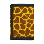 Yellow Brown Giraffe Pattern Print Trifold Wallet
