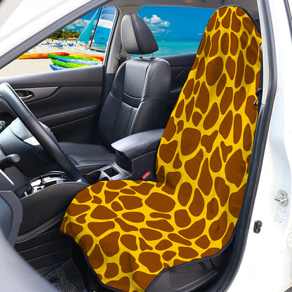 Yellow Brown Giraffe Pattern Print Waterproof Car Seat Cover