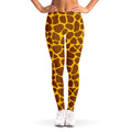 Yellow Brown Giraffe Pattern Print Women's Leggings