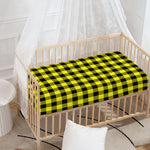 Yellow Buffalo Plaid Print Baby Crib Sheet
