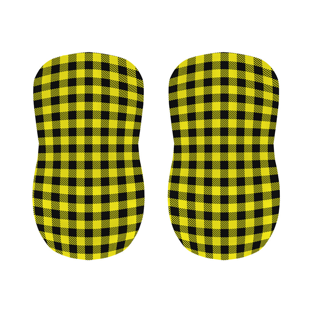 Yellow Buffalo Plaid Print Bar Stool Covers