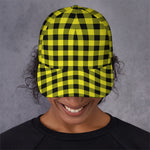 Yellow Buffalo Plaid Print Baseball Cap