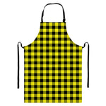 Yellow Buffalo Plaid Print Bib Apron With Pocket