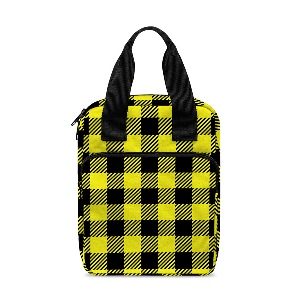 Yellow Buffalo Plaid Print Bible Tote Bag