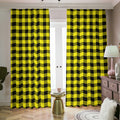 Yellow Buffalo Plaid Print Dimout Pencil Pleat Curtains