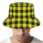 Yellow Buffalo Plaid Print Bucket Hat