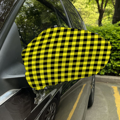 Yellow Buffalo Plaid Print Car Side Mirror Covers