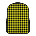 Yellow Buffalo Plaid Print Casual Backpack