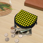 Yellow Buffalo Plaid Print Coin Purse