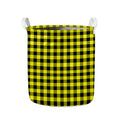 Yellow Buffalo Plaid Print Collapsible Laundry Basket