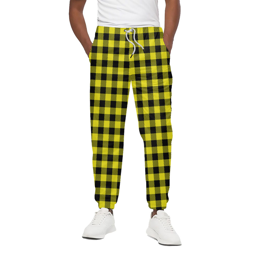 Yellow Buffalo Plaid Print Cotton Pants